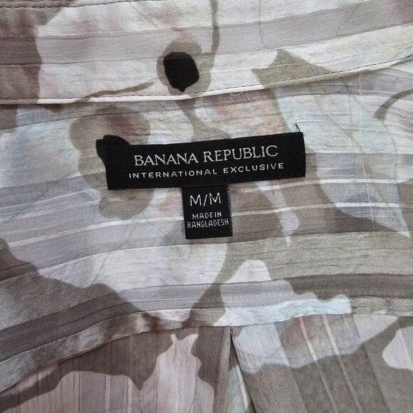 Banana republic long sleeve floral blouse flowy airy M - Picture 8 of 11